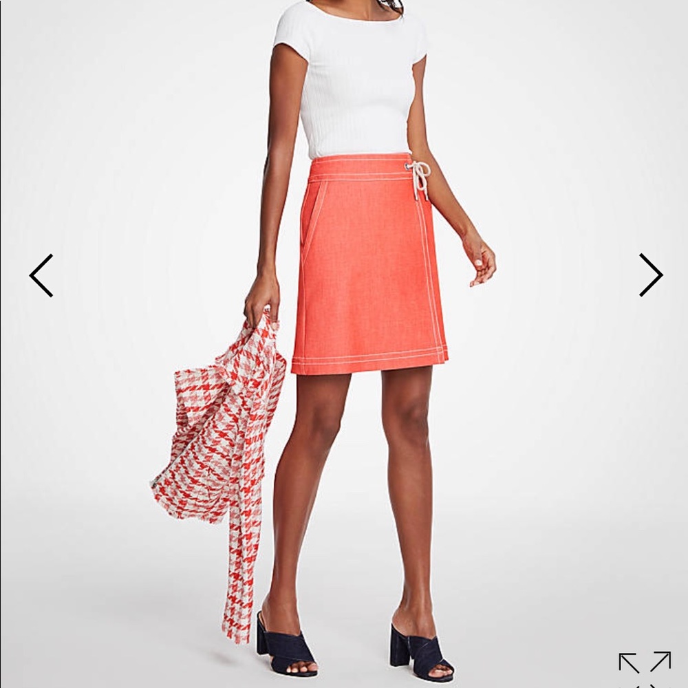 NWT-CHAMBRAY WRAP A-LINE SKIRT